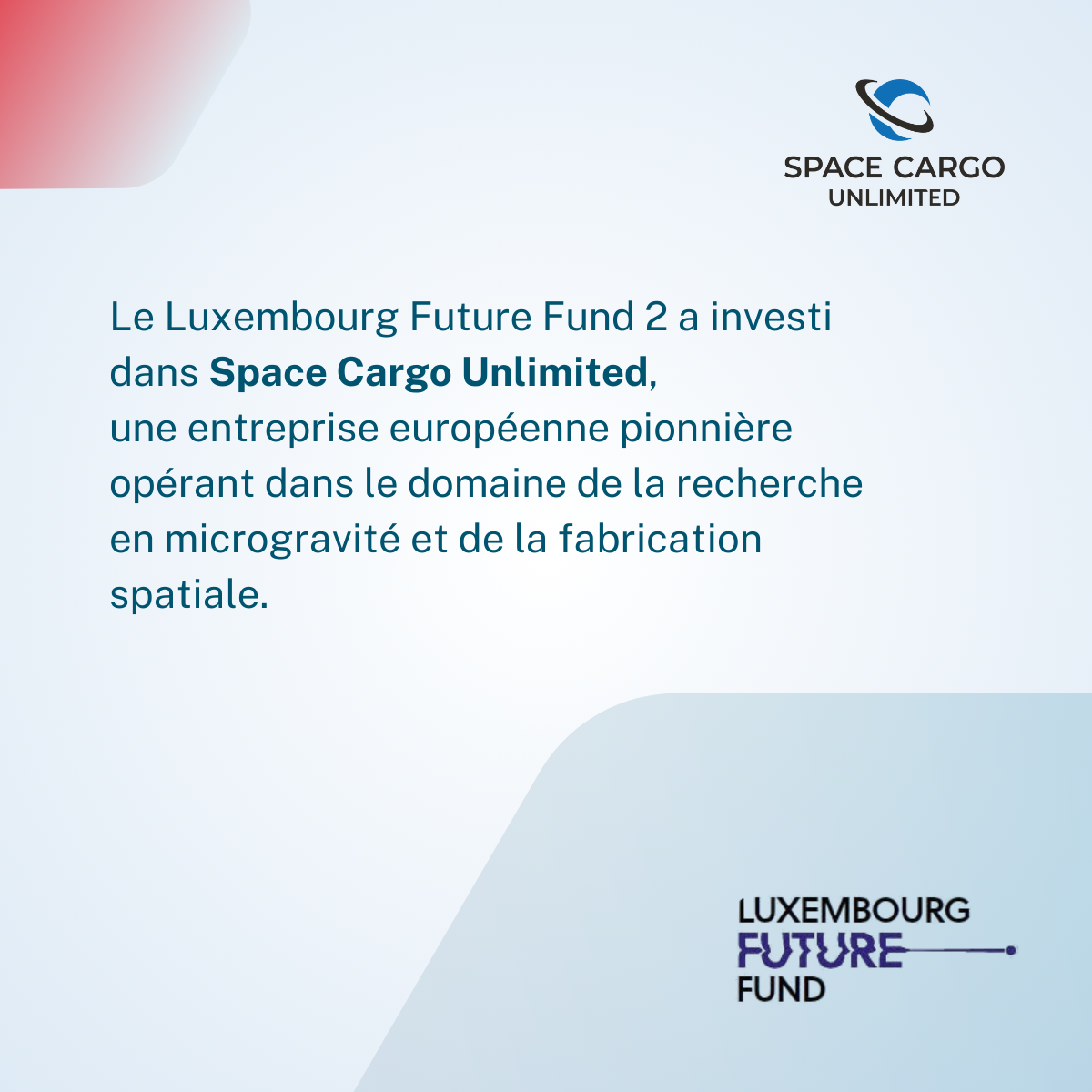 LFF 2 investit dans Space Cargo Unlimited et stimule la croissance du secteur de la technologie spatiale en Europe
